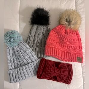 Set of hats & bow headband!